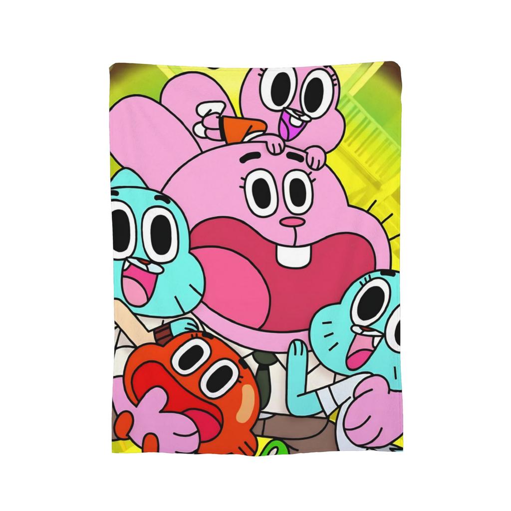 Gumballs Face Flannel Blanket Customized Throw Blanket for Home 150*125cm Plush Thin Quilt,