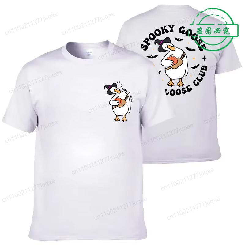 Läskiga Gås T-shirts för Män Kvinnor, Trendiga Mode Herr T-shirts Kläder, Halloween Gås Unisex Toppar T-shirts, Läskig Säsong Tröjor