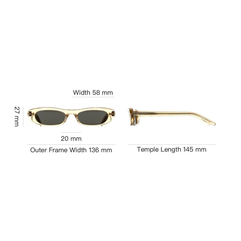 Saint Laurent Logo Design Acetate Irregular Shape Sunglasses Unisex Sunglasses Beige SL557SHADE004