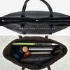 VITAFELICE Genuine Leather Business Tote Bag for Men, vinb-20c57n (Black)