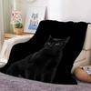 VIKAMA Black Cat Art Pattern Cover Blanket All Season Leisure Sleep Dual Purpose Soft and Cozy Art Black Cat Design Warm Blanket