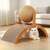 Caixa de areia para gatos Tabua de arranhar para gatos Bola de arranhar para gatos em sisal ondulado Arco sem queda de detritos Resistente a arranhões Tabua de arranhar para garras de gato