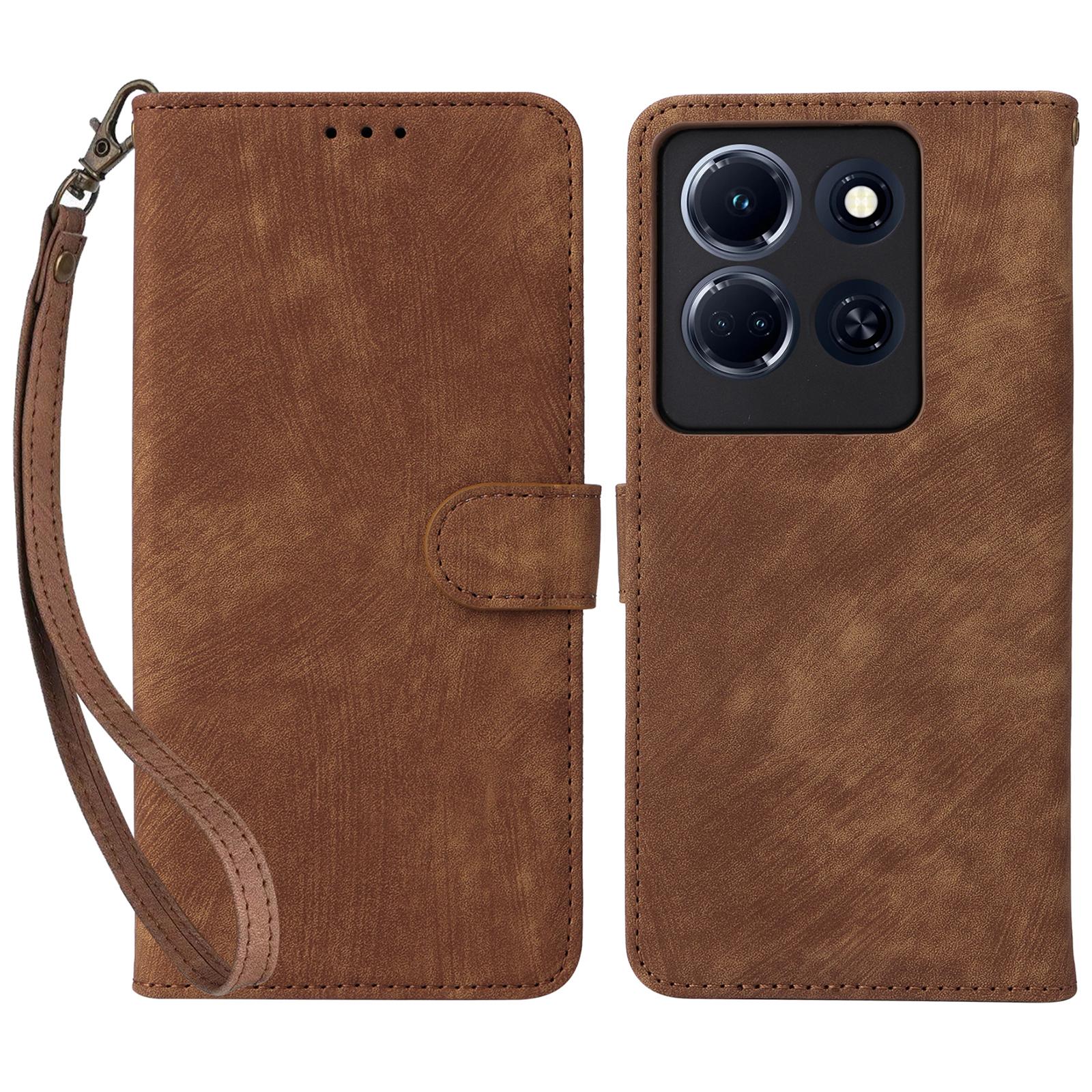 

Для Infinix Note 30 VIP 5G X6710 Кошелек с RFID-защитой Чехол для телефона Кожаный чехол-подставка с ремешком Brown