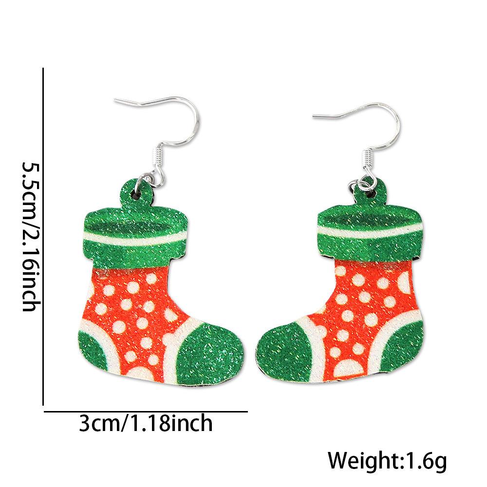 

Themed Adorable Christmas Earrings With Silver Plated Santa Claus And Designs Reindeer Christmas Stocking