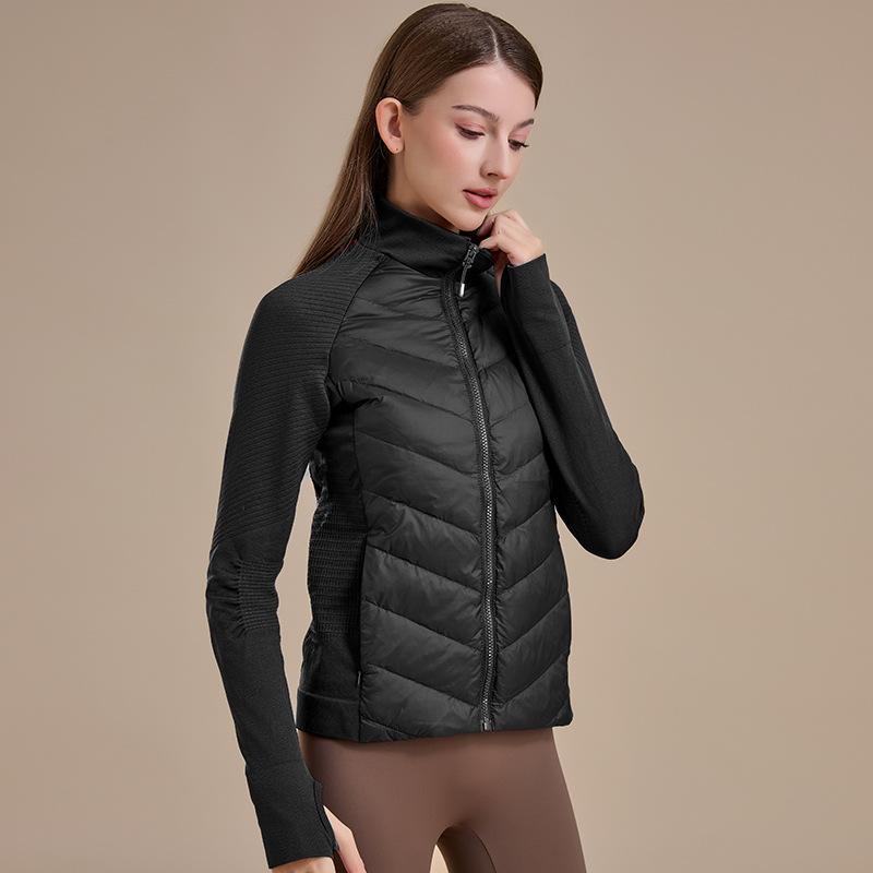 Sports down jacket women's short high-end three-dimensional light and thin goose down jacket white goose down sports cotton jacket