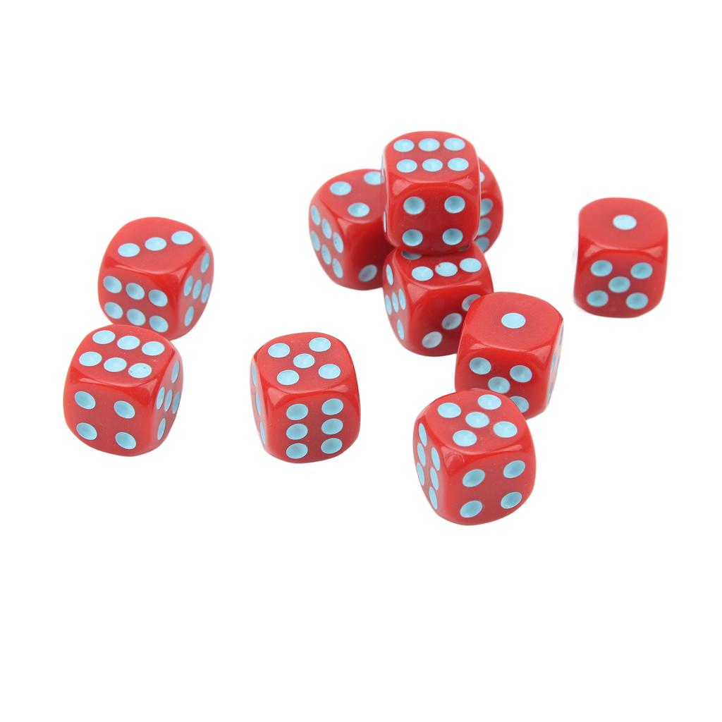 20Pcs 16mm Rounded Corner Dice 6 Sided Game Dice Set for Table Board Games Math Games Red Blue Dots
