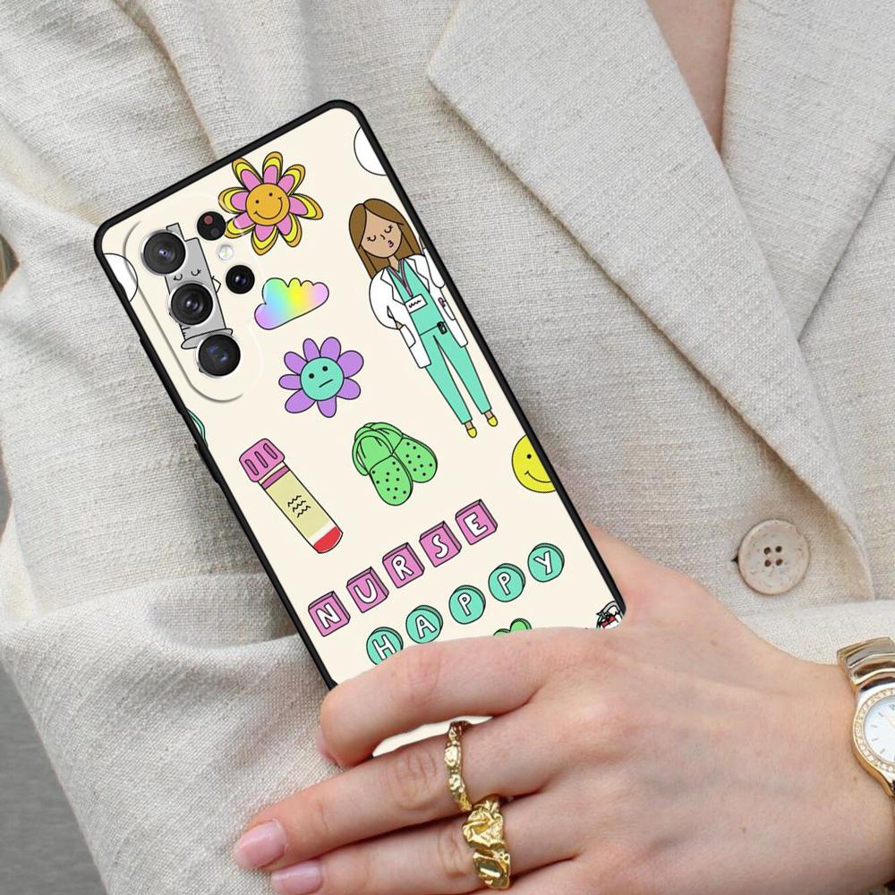 Cartoon Doctor Nurse Cell Phone Case for Samsung Galaxy S26 Ultra S25 S24 S23 S22 S21 S20 Note10 Cover