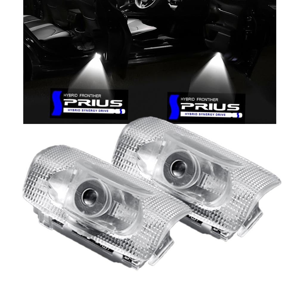 Ltsplay Prius 30 Series and 50 Series Courtesy Door Welcome Courtesy Lights with HD Logo Prius Alpha Courtesy Car Door Lamps with Adjustable Set of 2