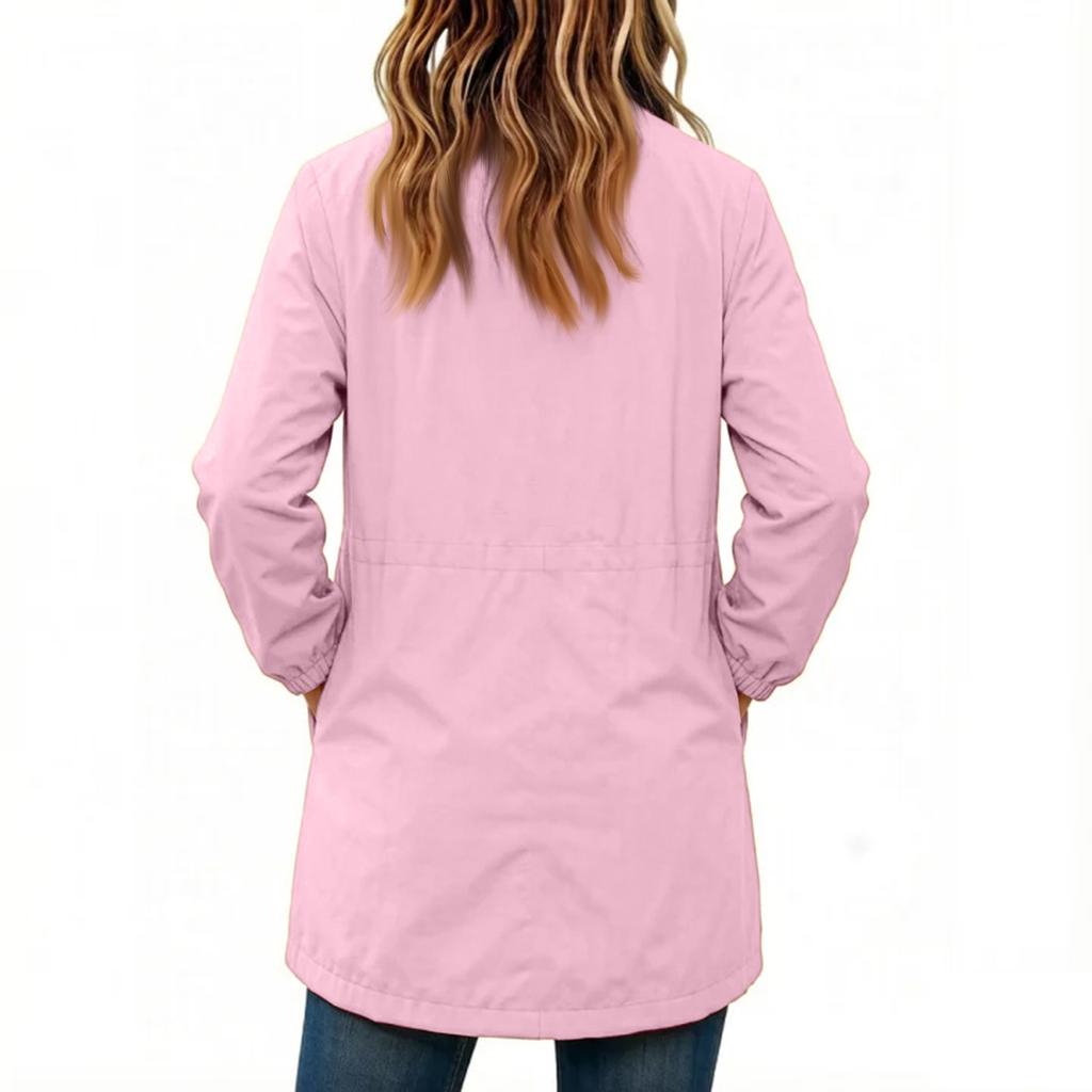 Trench-coat long coupe-vent décontracté de couleur pour femme, à porter au quotidien