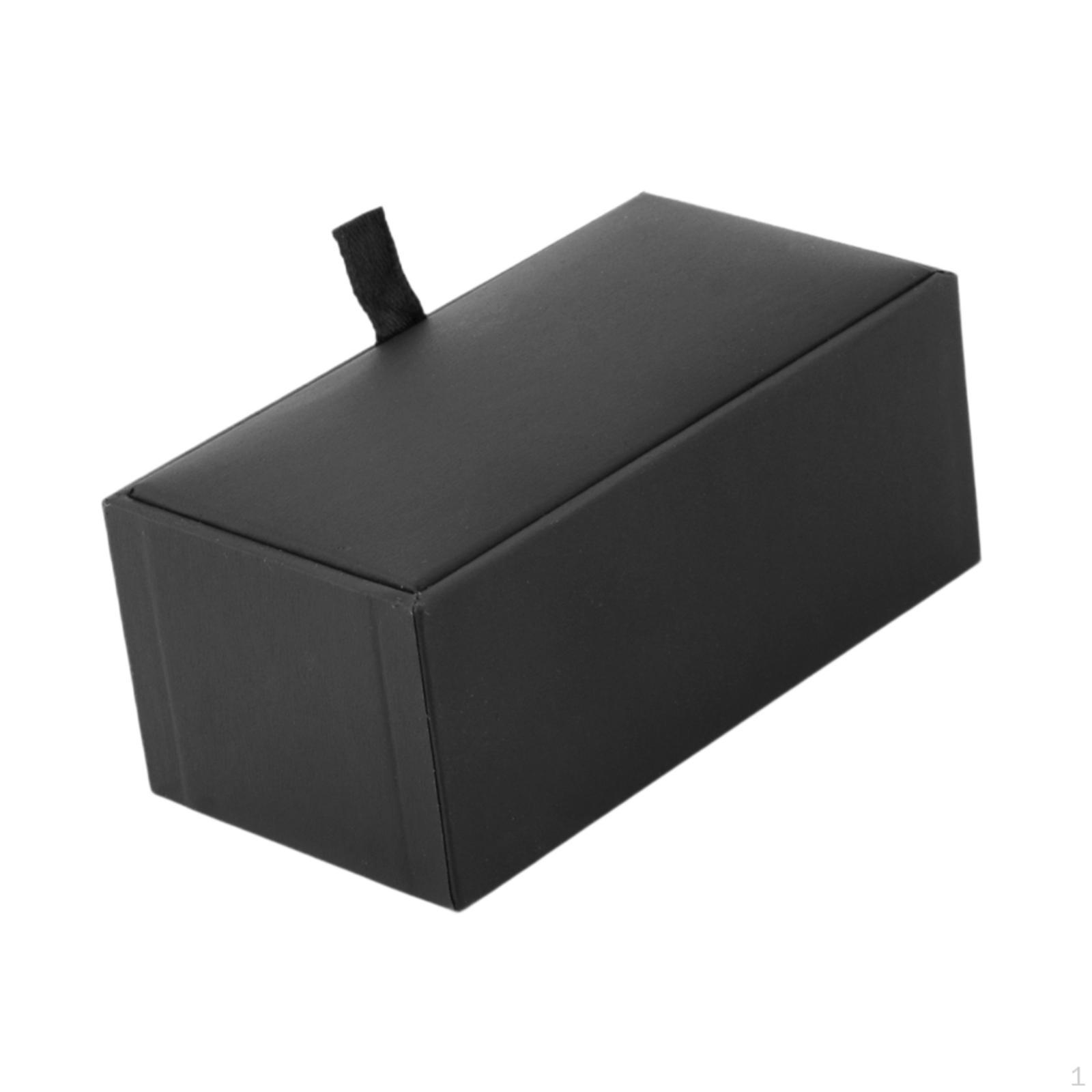 

Запонки Подарочная коробка для хранения запонок Дисплей для запонок Откидная крышка Вращающаяся Портативная Классическая Темная чёрный