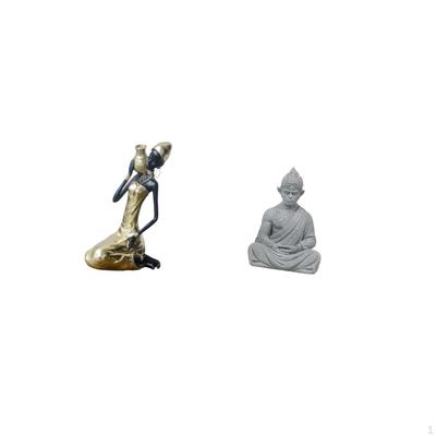 African Tribal Lady Monkey Buddha Statue Handmade Resin Art Collectible Multipurpose Ornament for