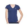 Polo Ralph Lauren Einfarbiges T-Shirt mit Pony-Stickerei V-Ausschnitt Kurzarm Damen Oberteile Blau 211682523-086