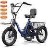 Elektrický bicykel Apefox Rh30 18" koleso 500W motor Mestský elektrický nákladný bicykel 48V 15Ah Dvojité kotúčové brzdy 7 rýchlostí Maximálny dojazd 70 km Modrý