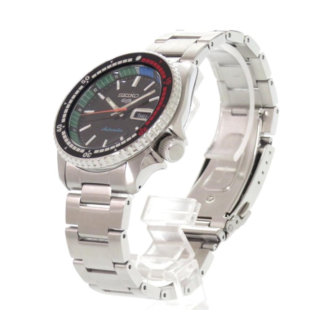 Like New Seiko 5 Sports SBSA221 Stainless Steel Black Automatic Watch with Black Dial 0786 SEIKO 4R36-15D0