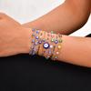 Vintage Beaded Chain Blue Demon Eye Bracelet for Women, Evil Eye Stainless Steel Lucky Bracelet, Fashion Waterproof Jewelry Gift