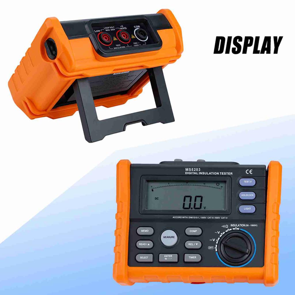 PEAKMETER MS5203 Digital and Analog Display 501000V Insulation Resistance Tester Meter