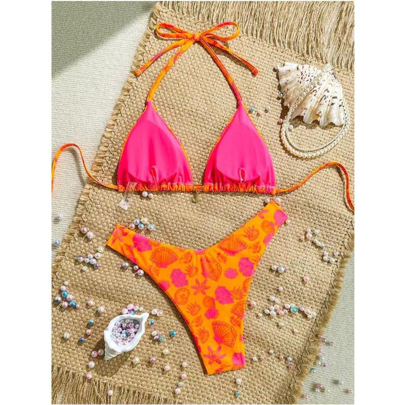 Women S Sexy Split Thong Bikini Swimsuit With Tie