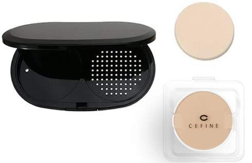 CEFINE Silk Wet Powder Foundation Refill Case Set (with sponge) - High Coverage, Silky Smooth Finish OC130