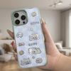 For iPhone 16 Pro Magnetic Case TPU PC Phone Cover with Detachable Cookie Bear Blue Backplate