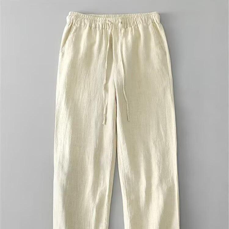 Chinese style casual trousers men's wide-leg floor-mopping pants summer new fall straight pants large size Harlan pants