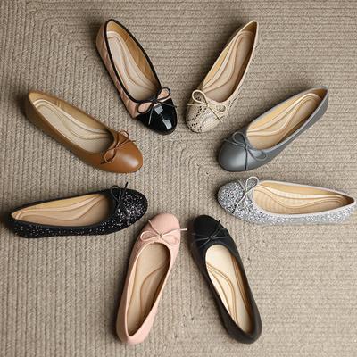 Moda Clásico Punta Redonda Lazo Bailarinas Mujer Plegables Enrollables Zapatos de Bolsillo Mocasines Serpentine/Lentejuelas Bailarinas Señora Vestir Mocasines