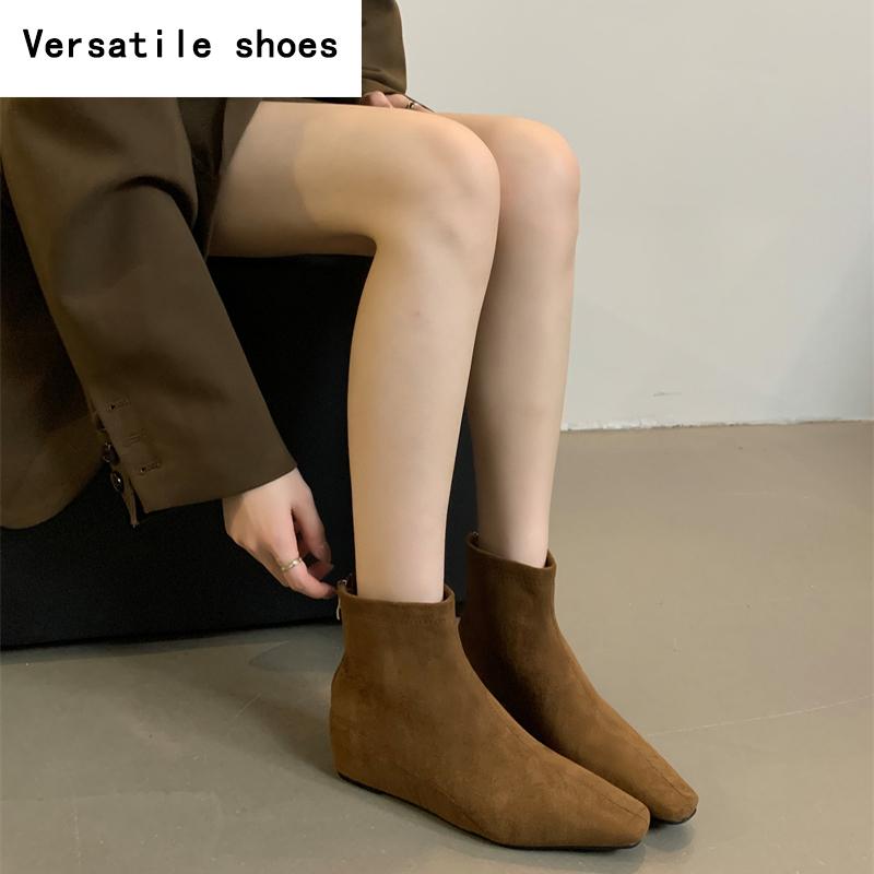 Внутреннее возвышение танкетка каблук женские ботильоны мода леопардовый принт обувь — фото 6