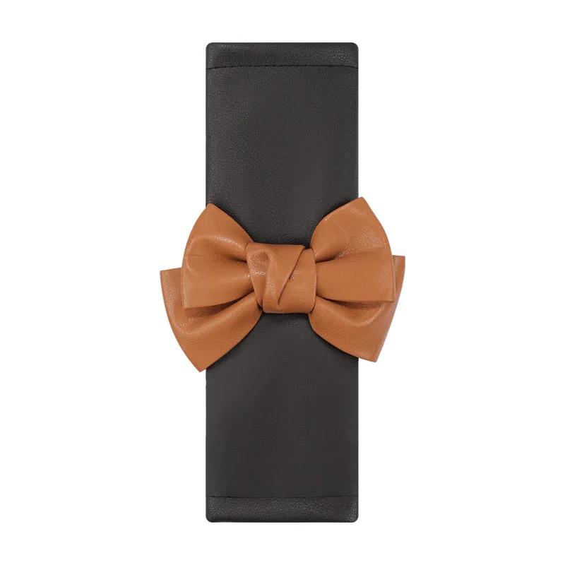 Fashion Car Seat Belt Cover Black Bow Adjustable Car Safety Belt Cover Shoulder Pad for Kids Adults Car Interior Accessories