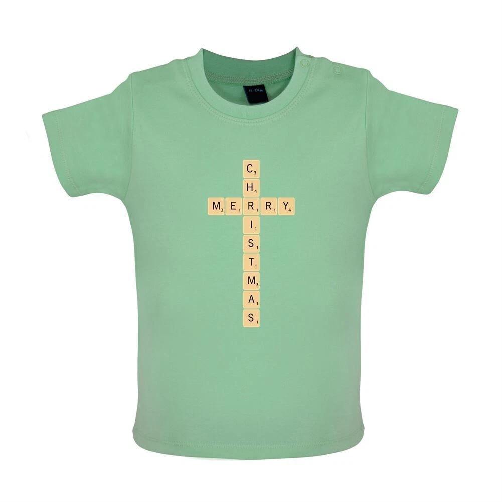 Merry Christmas Letter Parts - Kids T-Shirt Tees Top - Christmas Board Game Santa 150
