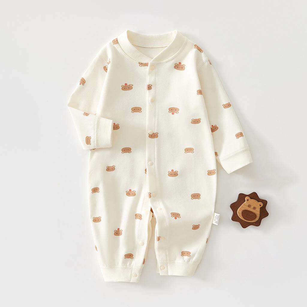 Baby Cotton Romper Long Sleeve Newborn Infant Onesie Spring Autumn Soft Pajamas Crawling Suit for Boys and Girls