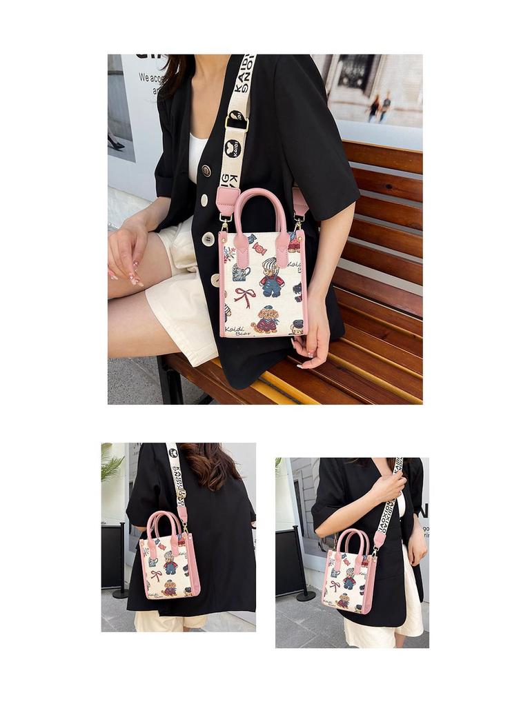 Katie Bear Damen Niedliche Handtasche im koreanischen Stil zum Umhängen - Kleine & Trendige Einzel-Schultertasche