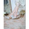 High Heels Women's Summer 2024 New Beautiful Rhinestone Bow Wedding Shoes Pointed Thin Heel Light Mouth Versatile Sandals
