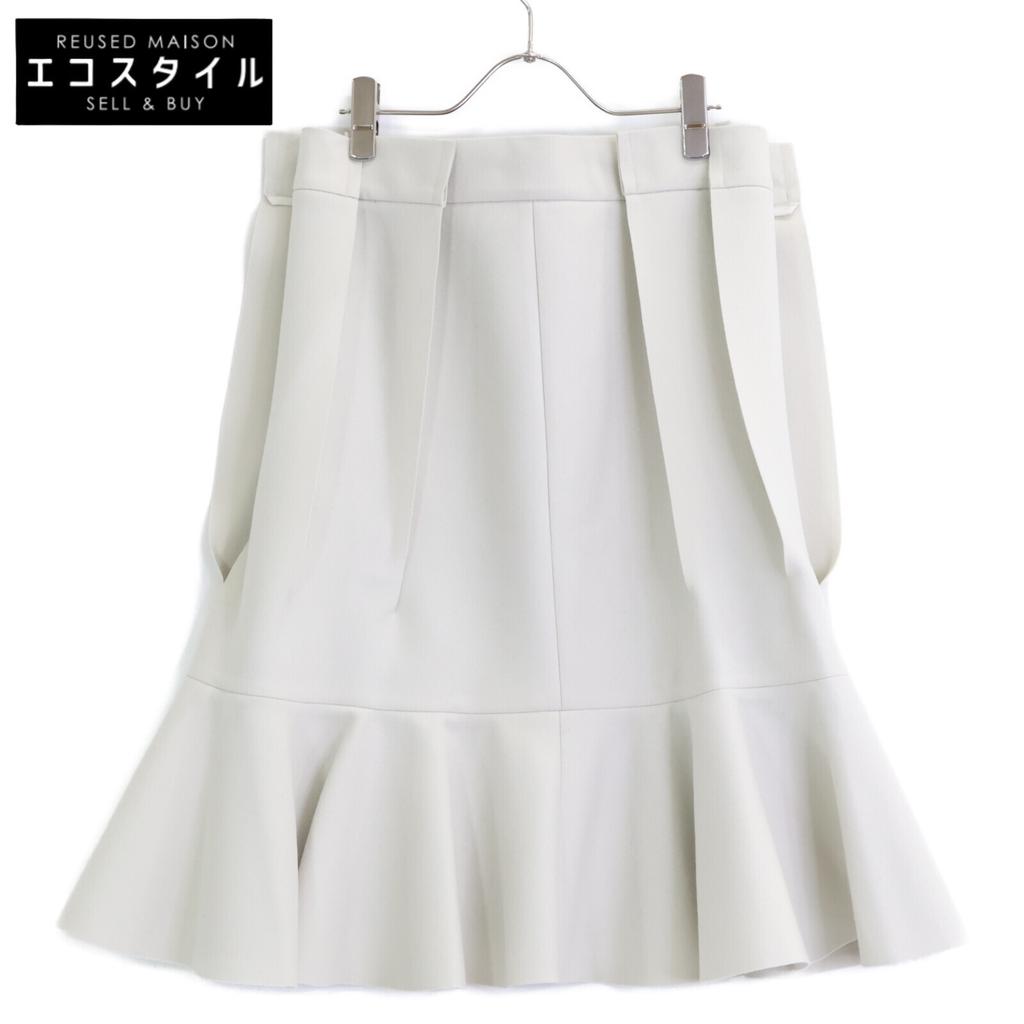 sacai Gray 23-06952 23Stainless Steel Wool Melton Skirt skirt 2 grayUsed