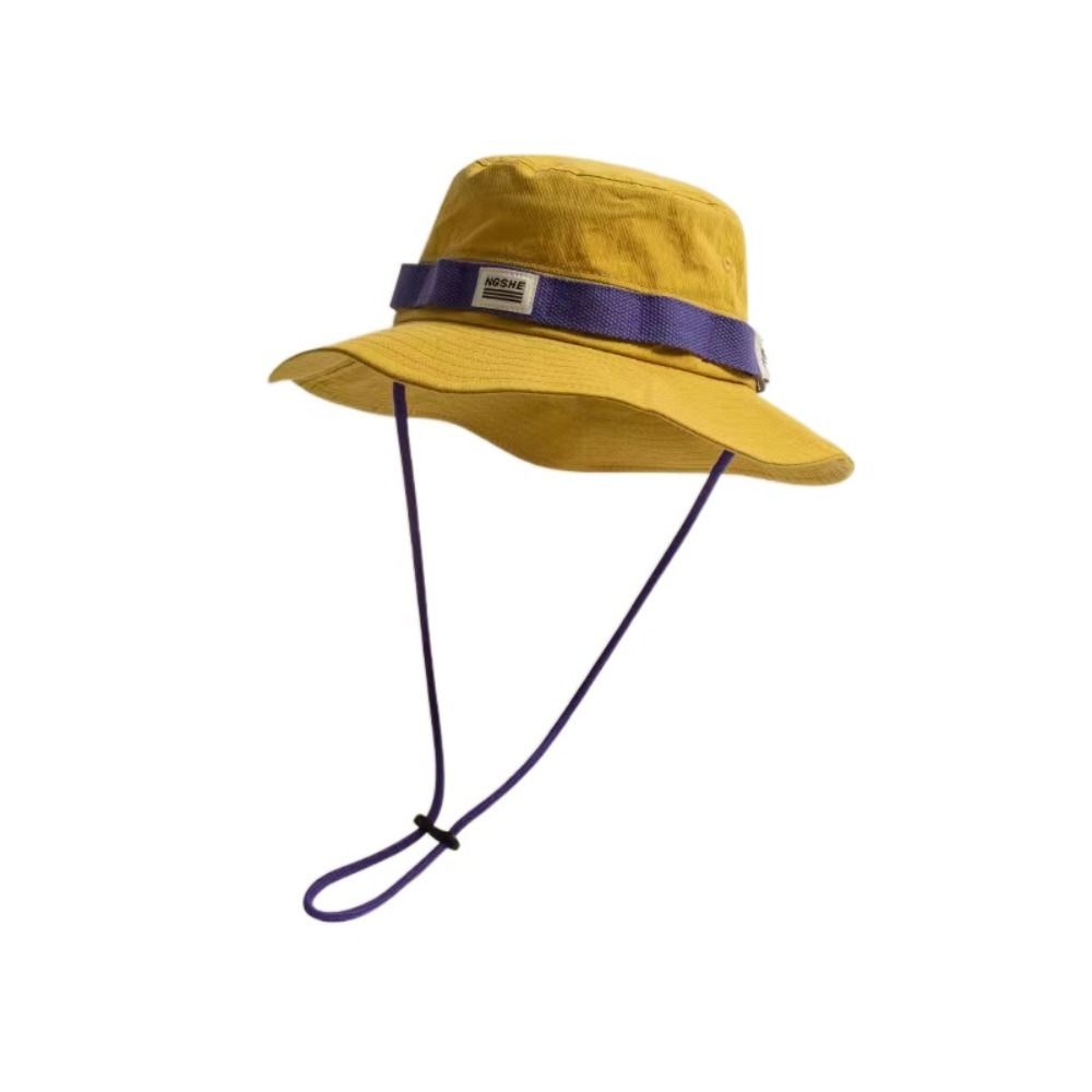 Cappello da Pescatore Dolce Traspirante Colore a Contrasto Vintage Cappello da Campeggio Ampia Tesa Protezione Solare Cappello da Sole da Esterno