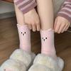 Cute Three-Dimensional Ears Season Australian Velvet Warm Mid-Leg Socks Winter Style Fleece Snow Stockings