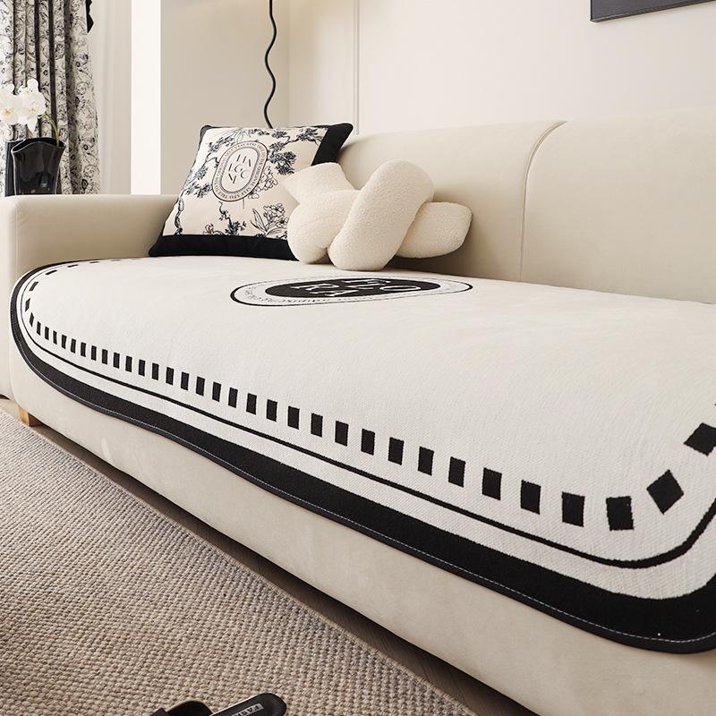 Winter Britischer Retro-Stil Sofakissen Leichter Luxus Hochwertiges Sofa Handtuchbezug Tuch Rutschfestes Sofakissen