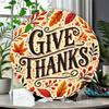Scratch Resistant Thanksgiving Round Metal Tin Sign Wall Art for Home Bar Cafe Indoor Outdoor Decor