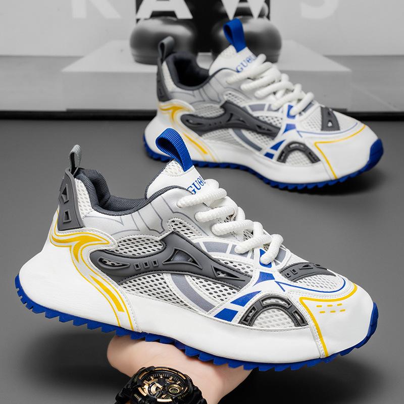 

2025 summer new breathable color matching thick-soled heightening dad shoes fashionable versatile light sports leisure trendy men s shoes 44