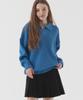 PIANER Open Collar Oversized Hacci Knit (Cobalt Blue)