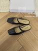 Fashion Summer Flat Sandals Woman 2025 New Square Toe Buckle Strap Breathable Satin Leisure Slingbacks Chic Mules Shoes for Ladies