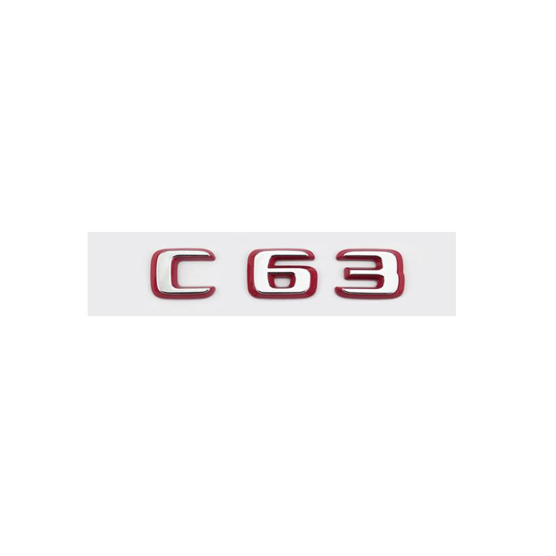 Suitable for Mercedes Benz rear letter sticker silver red version C63S GT63S S63LGLE53 SL63S modification W205 W206 C190 X290