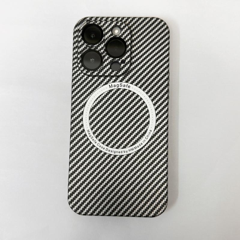 For Magsafe Magnetic Wireless Charging Carbon Fiber Texture Phone Case For iPhone 16 Pro Max 14 11 12 13 15 Pro Max Back Cover