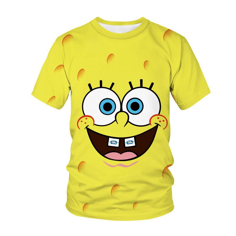 Summer SpongeBob SquarePants Role-playing Women's 3D Printed Casual Comfortable Breathable Sports Short Sleeved T-shirt