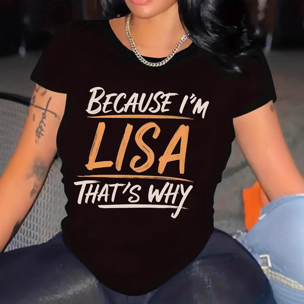 

Unisex Plus Size Letter Print Short Sleeve Round Neck T-shirt Small