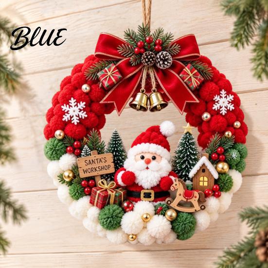 Beginner Craft Sets with Plush Kit Pom-Pom Wreath DIY Christmas Pompom Making Kit Balls Art