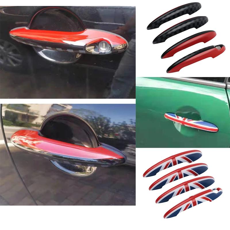 Door Handle Cover For MINI R60 Countryman Cooper S 2011-2016 PC Plastic Protective Case Cars Accessories Red Checker JCW Gold