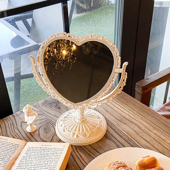 Kosmetické zrcátko Funkční Odolný Typ psacího stolu Starožitný Vintage Zrcadlo na make-up v evropském stylu Desktop Makeup Mirror for Makeup