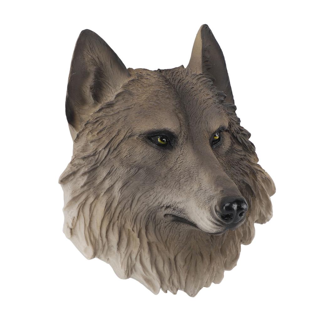 3D Animal Head Statue Resin Wall Decor Realistic Wildlife Sculpture for Living Room Bedroom Bar