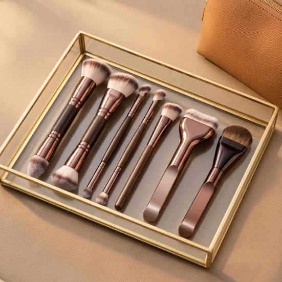 5/6/7 Stk./Sæt Dobbelt-Endet Makeup Pensel Sæt Professionel Foundation Blending Løst Puder Rouge Øjenskygge Syntetiske Børstehår Kosmetisk Pensel