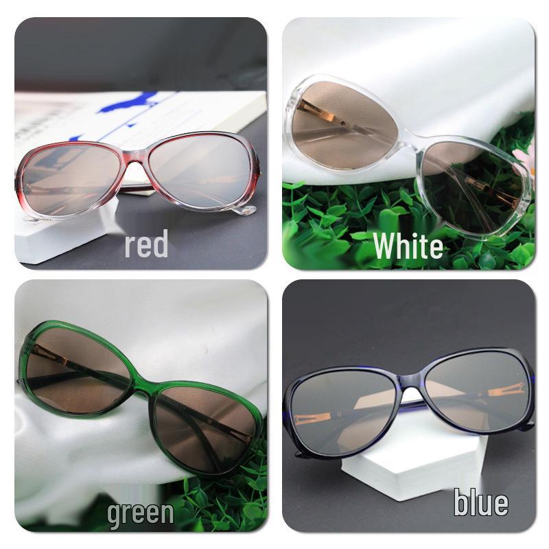 2025 Women's High-End Crystal Sunglasses with Tea-Colored Lenses and Full-Frame Protection