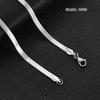 2/3/4/5mm Wide Women Stainless Steel Flat Blade Chain Necklace for Men Trendy Accessories Neck Choker Jewelry Gift